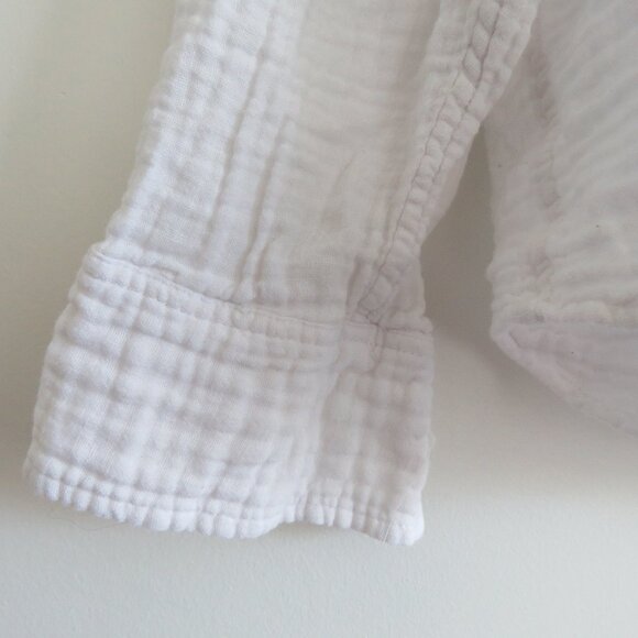 J. CREW Garçon Classic Shirt in Cotton-Linen Blend Gauze Preppy Coastal Size 20 - Picture 7 of 14